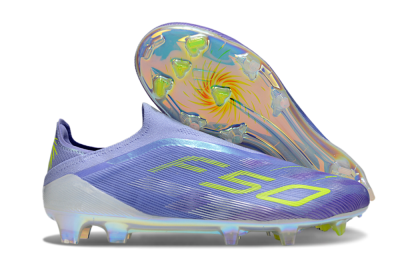 Adidas F50 Elite Laceless FG Firm Ground Soccer Cleats - Purple/Yellow/White