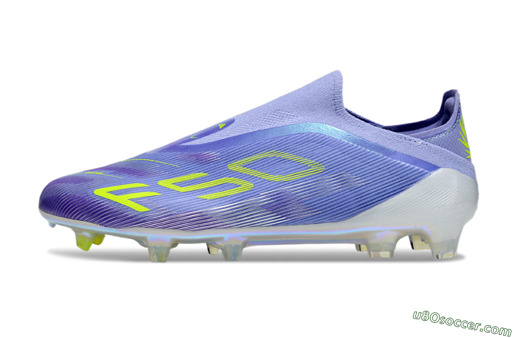 Adidas F50 Elite Laceless FG Firm Ground Soccer Cleats - Purple/Yellow/White 2
