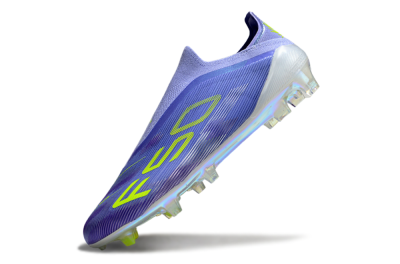Adidas F50 Elite Laceless FG Firm Ground Soccer Cleats - Purple/Yellow/White