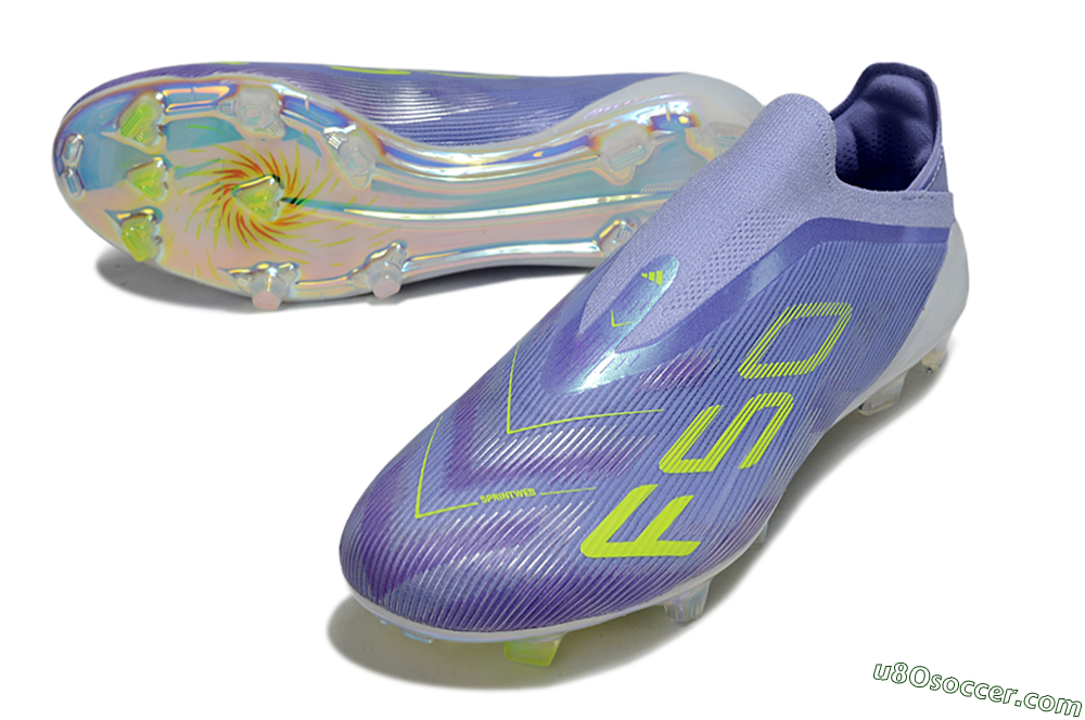 Adidas F50 Elite Laceless FG Firm Ground Soccer Cleats - Purple/Yellow/White 3