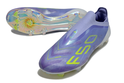 Adidas F50 Elite Laceless FG Firm Ground Soccer Cleats - Purple/Yellow/White