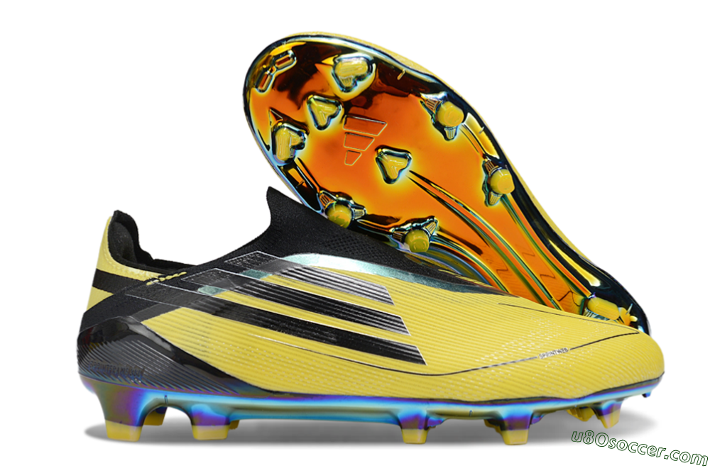Adidas F50 Elite Laceless FG Firm Ground Soccer Cleats - Yellow/Black/Gold 1