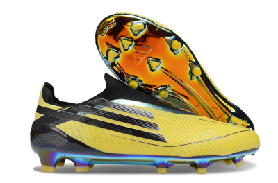 Adidas F50 Elite Laceless FG Firm Ground Soccer Cleats - Yellow/Black/Gold