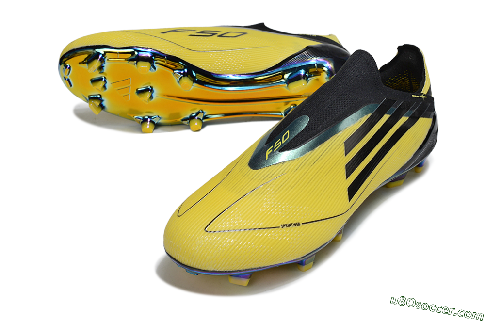 Adidas F50 Elite Laceless FG Firm Ground Soccer Cleats - Yellow/Black/Gold 3