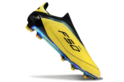 Adidas F50 Elite Laceless FG Firm Ground Soccer Cleats - Yellow/Black/Gold