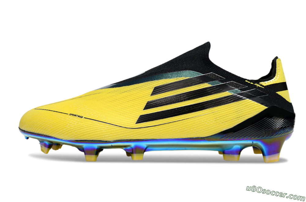 Adidas F50 Elite Laceless FG Firm Ground Soccer Cleats - Yellow/Black/Gold 2
