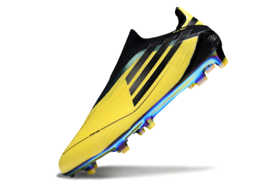 Adidas F50 Elite Laceless FG Firm Ground Soccer Cleats - Yellow/Black/Gold