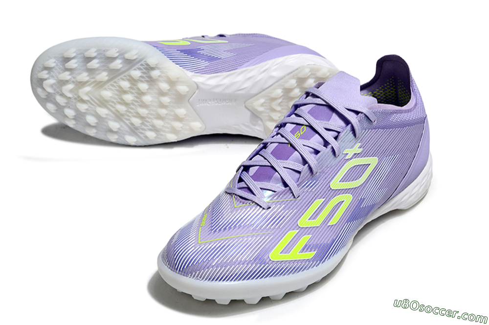 Adidas F50+ Pro TF Artificial Turf Soccer Shoes - Purple/Yellow/White 3