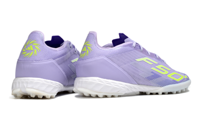 Adidas F50+ Pro TF Artificial Turf Soccer Shoes - Purple/Yellow/White