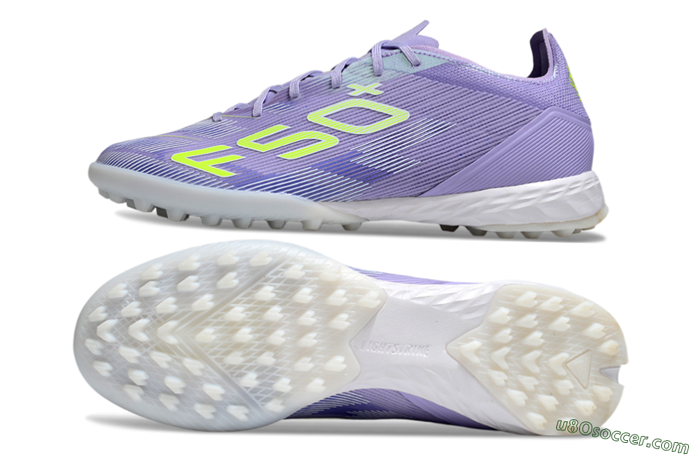 Adidas F50+ Pro TF Artificial Turf Soccer Shoes - Purple/Yellow/White 0