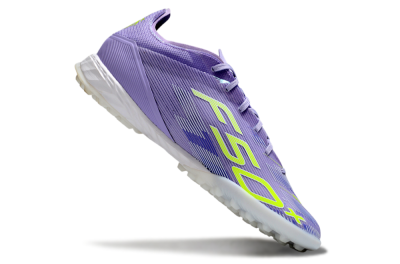 Adidas F50+ Pro TF Artificial Turf Soccer Shoes - Purple/Yellow/White