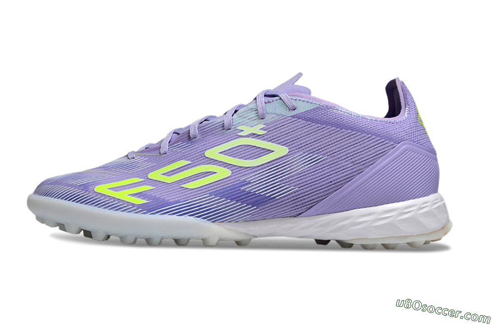 Adidas F50+ Pro TF Artificial Turf Soccer Shoes - Purple/Yellow/White 2