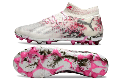 Puma Future 8 Ultimate MG Multi Ground Soccer Cleats - White/Black/Red