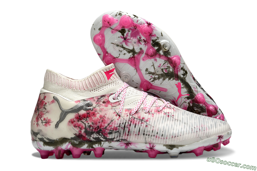 Puma Future 8 Ultimate MG Multi Ground Soccer Cleats - White/Black/Red 1