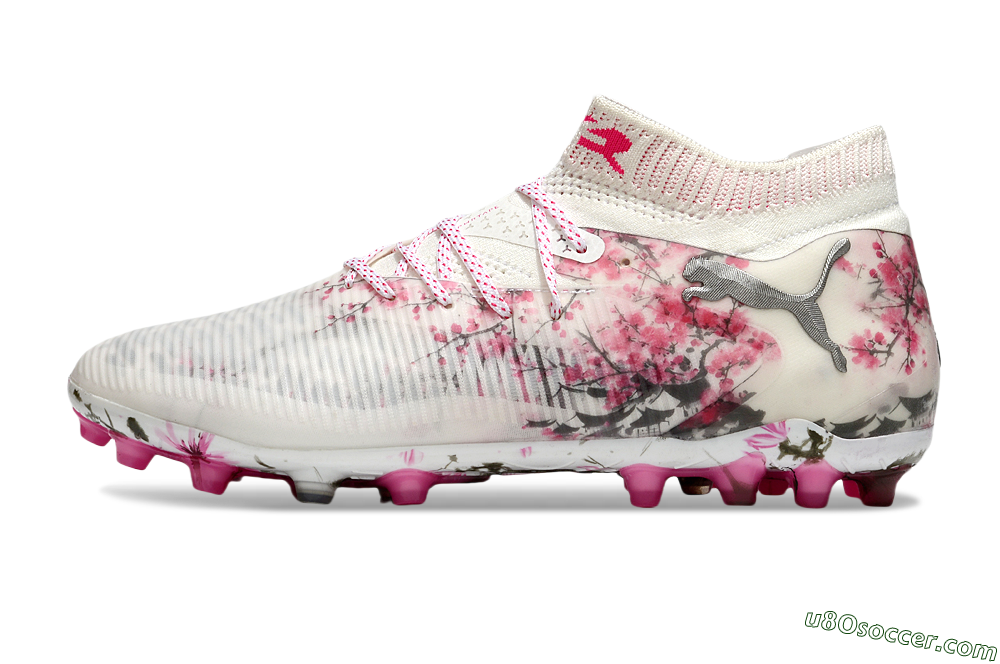 Puma Future 8 Ultimate MG Multi Ground Soccer Cleats - White/Black/Red 2