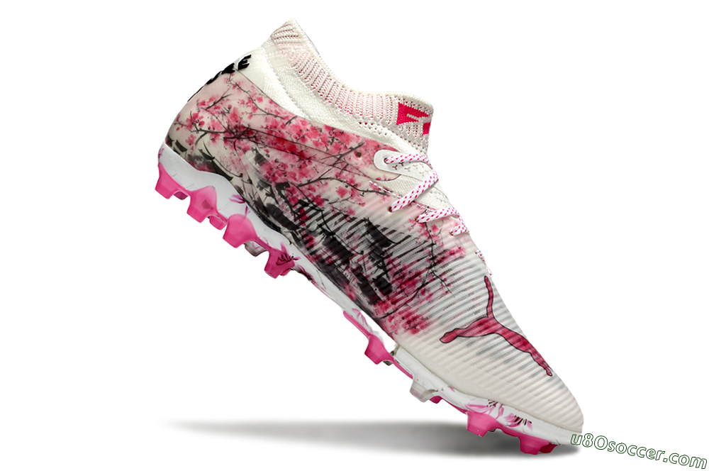 Puma Future 8 Ultimate MG Multi Ground Soccer Cleats - White/Black/Red 4