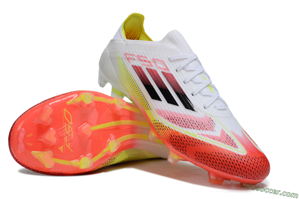 Adidas F50 Elite FG Firm Ground Soccer Cleats - White/Red/Yellow 4