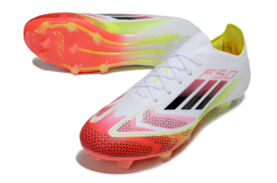 Adidas F50 Elite FG Firm Ground Soccer Cleats - White/Red/Yellow