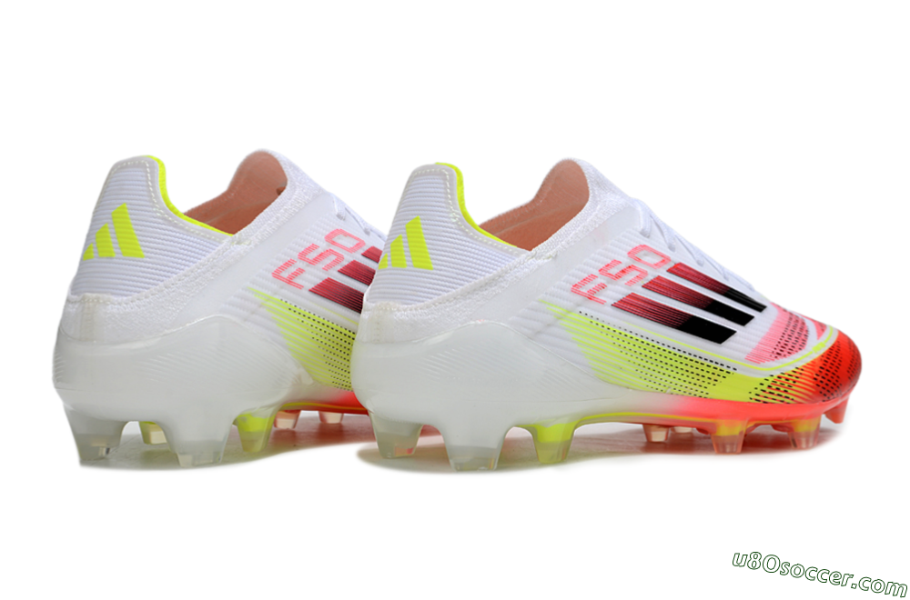 Adidas F50 Elite FG Firm Ground Soccer Cleats - White/Red/Yellow 7
