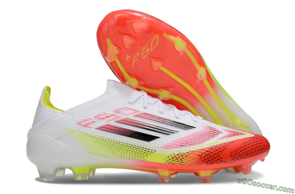 Adidas F50 Elite FG Firm Ground Soccer Cleats - White/Red/Yellow 1