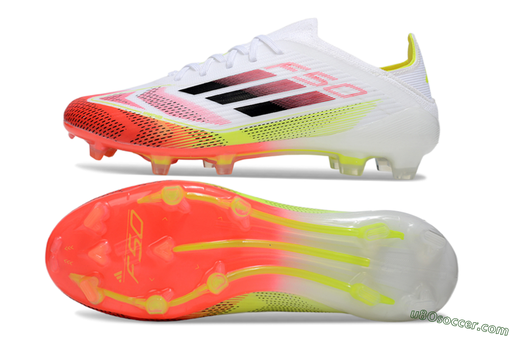 Adidas F50 Elite FG Firm Ground Soccer Cleats - White/Red/Yellow 0