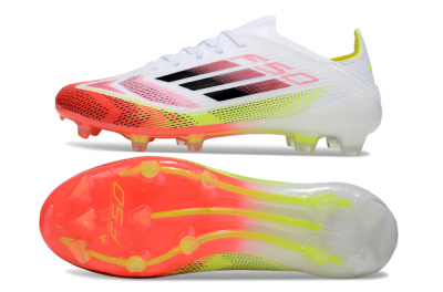 Adidas F50 Elite FG Firm Ground Soccer Cleats - White/Red/Yellow