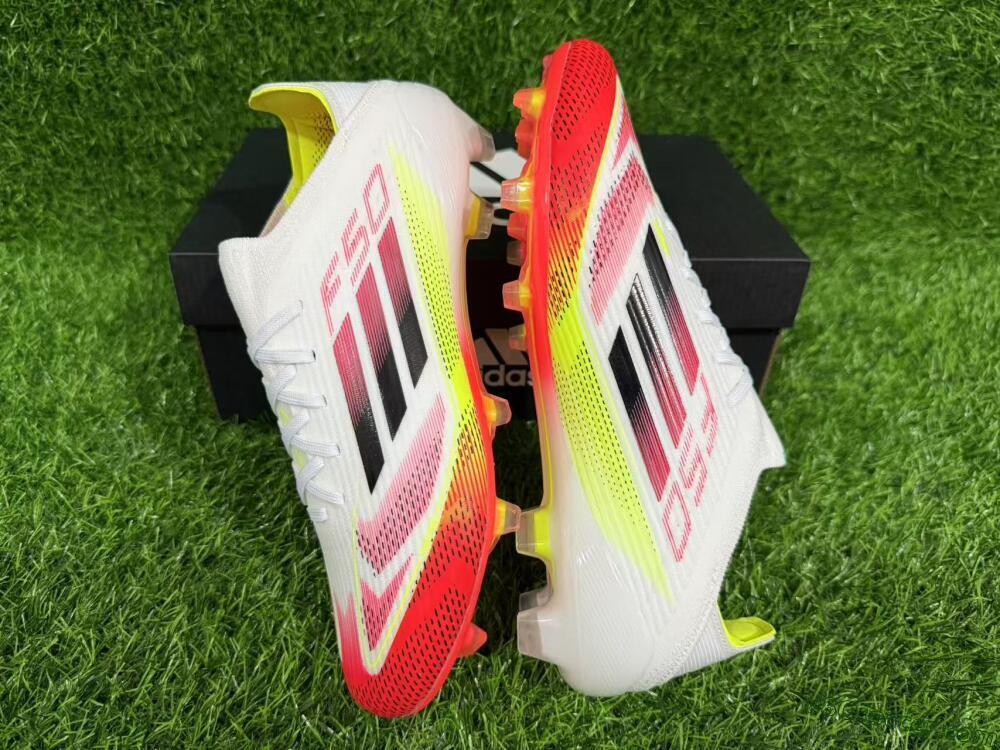 Adidas F50 Elite FG Firm Ground Soccer Cleats - White/Red/Yellow