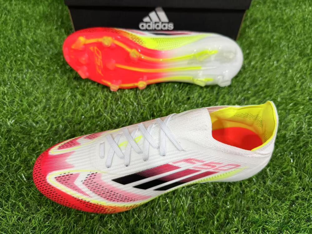 Adidas F50 Elite FG Firm Ground Soccer Cleats - White/Red/Yellow