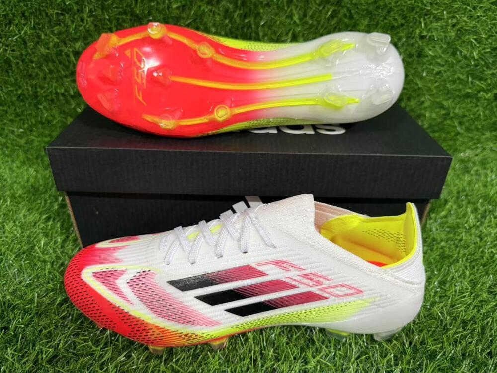 Adidas F50 Elite FG Firm Ground Soccer Cleats - White/Red/Yellow