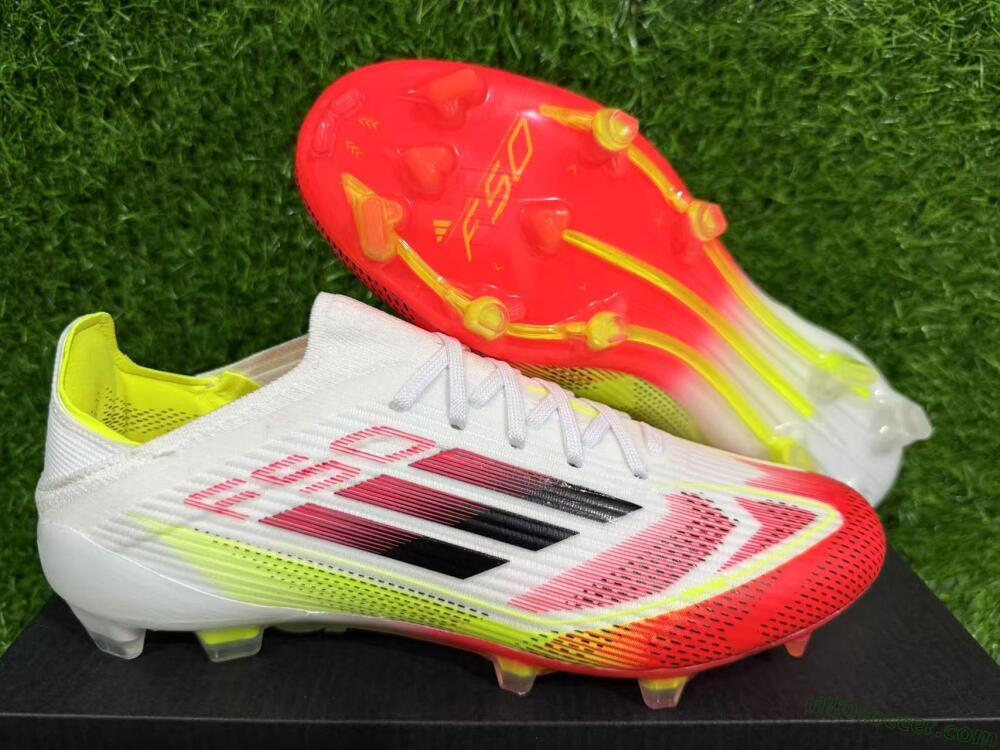 Adidas F50 Elite FG Firm Ground Soccer Cleats - White/Red/Yellow