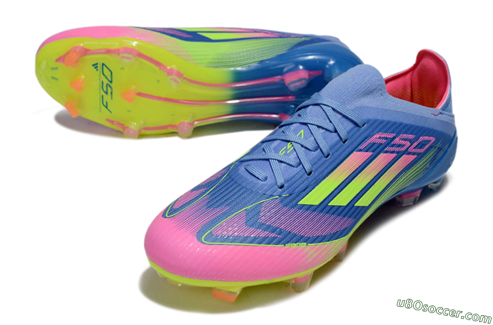 Adidas F50 Elite FG Firm Ground Soccer Cleats - Blue/Yellow/Pink 3