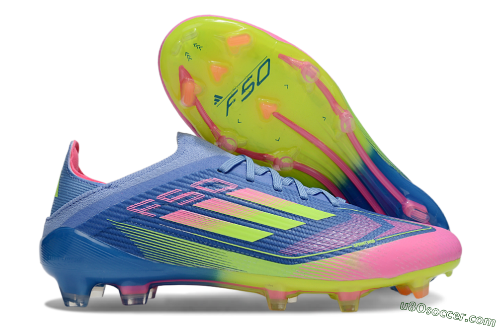 Adidas F50 Elite FG Firm Ground Soccer Cleats - Blue/Yellow/Pink 1