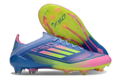 Adidas F50 Elite FG Firm Ground Soccer Cleats - Blue/Yellow/Pink