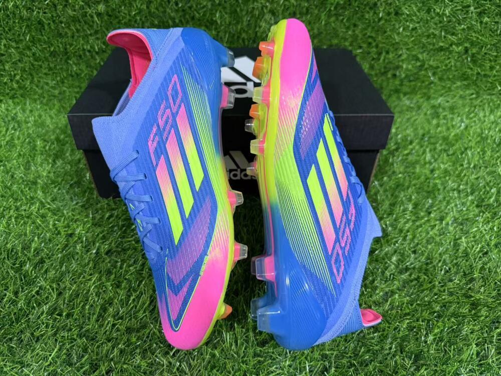 Adidas F50 Elite FG Firm Ground Soccer Cleats - Blue/Yellow/Pink
