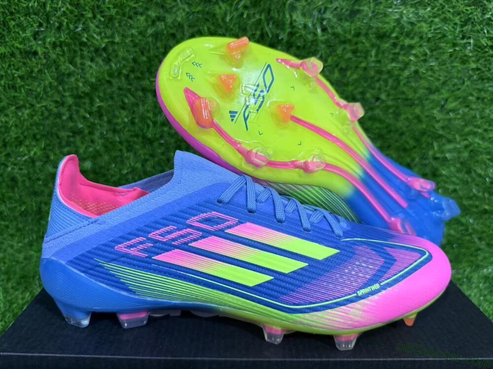 Adidas F50 Elite FG Firm Ground Soccer Cleats - Blue/Yellow/Pink