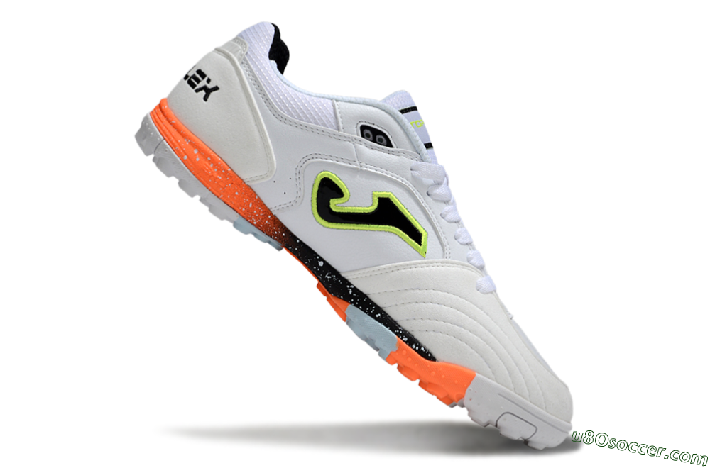 Joma Top Flex TF Artificial Turf Soccer Shoes - White/Black/Yellow 4