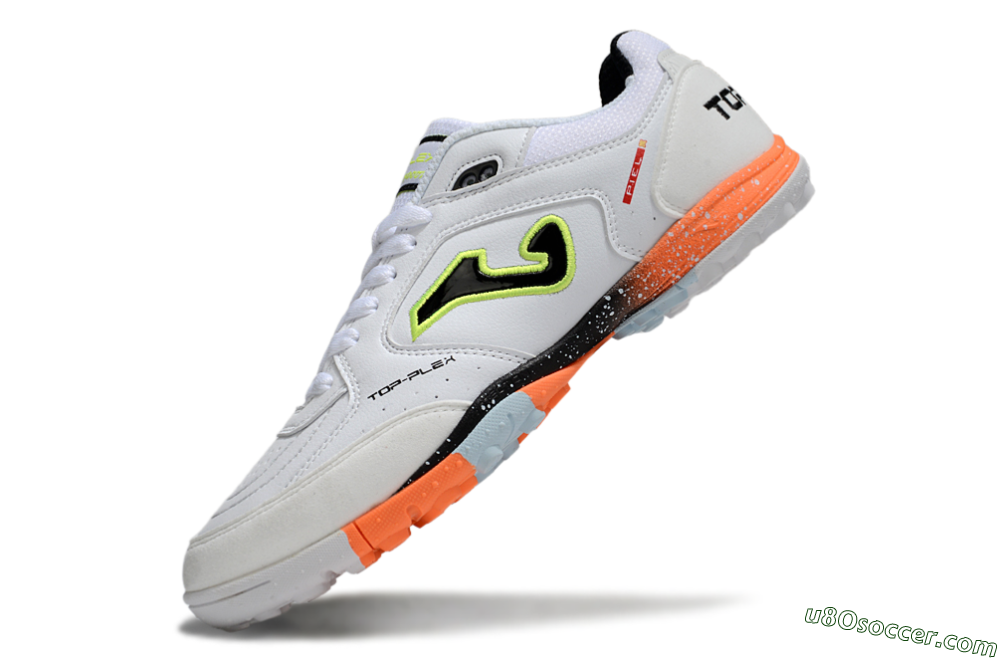Joma Top Flex TF Artificial Turf Soccer Shoes - White/Black/Yellow 5