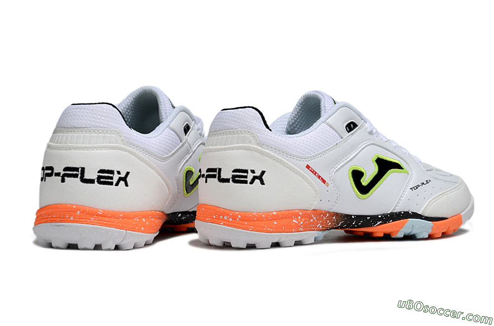 Joma Top Flex TF Artificial Turf Soccer Shoes - White/Black/Yellow 6