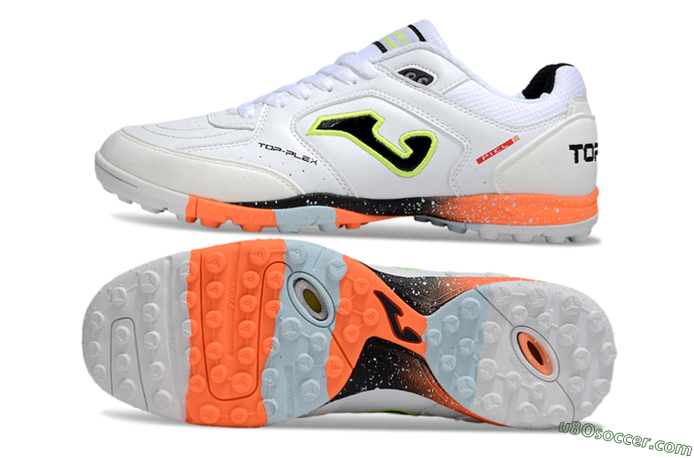 Joma Top Flex TF Artificial Turf Soccer Shoes - White/Black/Yellow 0