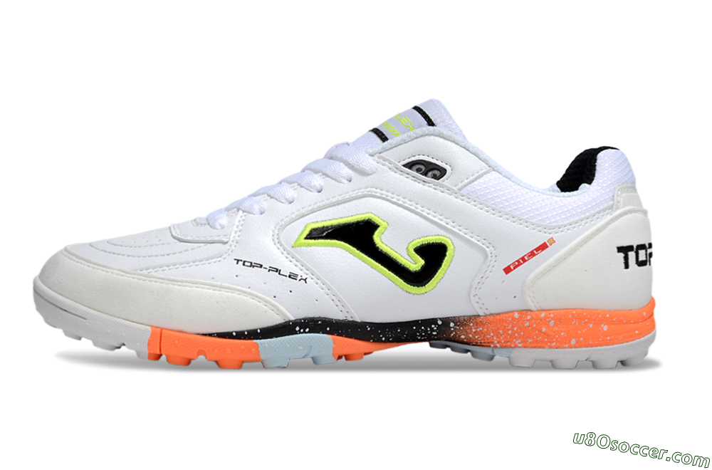 Joma Top Flex TF Artificial Turf Soccer Shoes - White/Black/Yellow 2