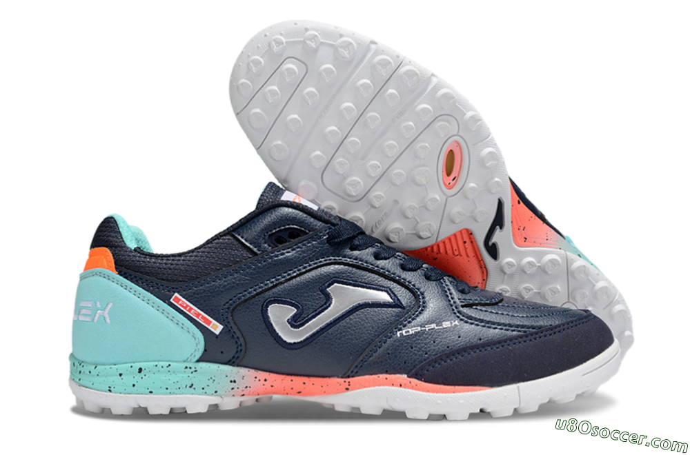 Joma Top Flex TF Artificial Turf Soccer Shoes - Blue/Silver/Jade 1