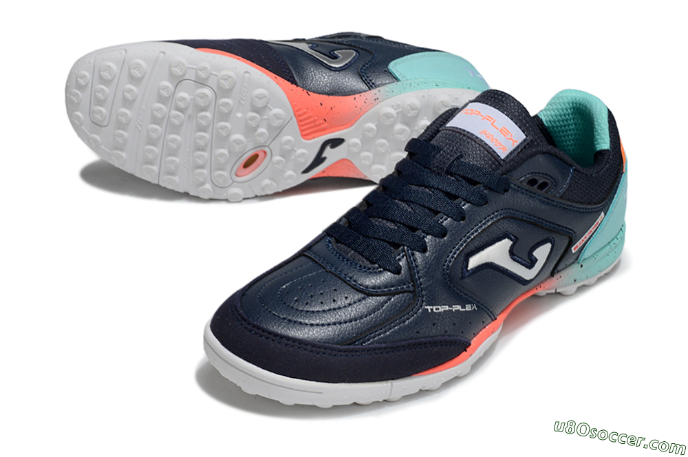 Joma Top Flex TF Artificial Turf Soccer Shoes - Blue/Silver/Jade 3
