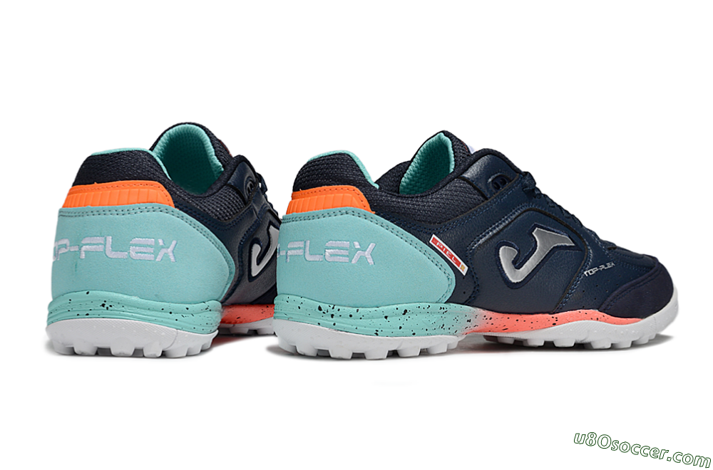 Joma Top Flex TF Artificial Turf Soccer Shoes - Blue/Silver/Jade 6