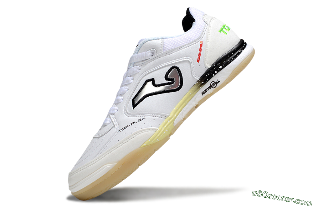 Joma Top Flex IC Indoor & Futsal Soccer Shoes - White/Silver/Black 5