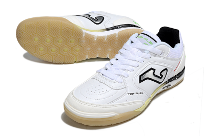 Joma Top Flex IC Indoor & Futsal Soccer Shoes - White/Silver/Black