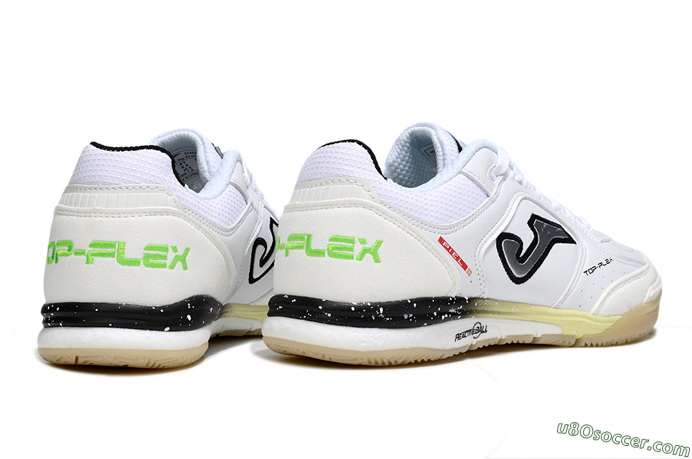 Joma Top Flex IC Indoor & Futsal Soccer Shoes - White/Silver/Black 6