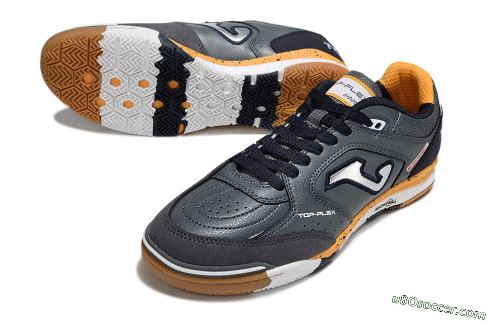 Joma Top Flex IC Indoor & Futsal Soccer Shoes - Grey/Silver/Black 3