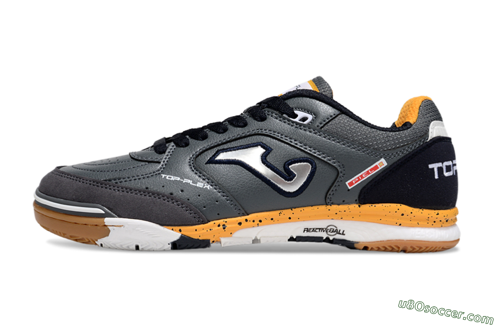 Joma Top Flex IC Indoor & Futsal Soccer Shoes - Grey/Silver/Black 2