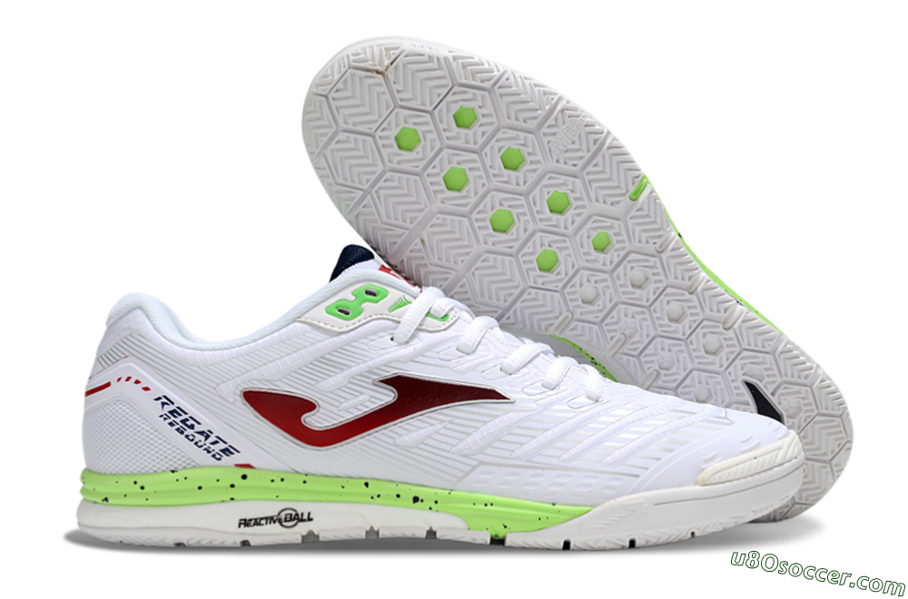 Joma Top Flex IC Indoor & Futsal Soccer Shoes - White/Red/Yellow 1