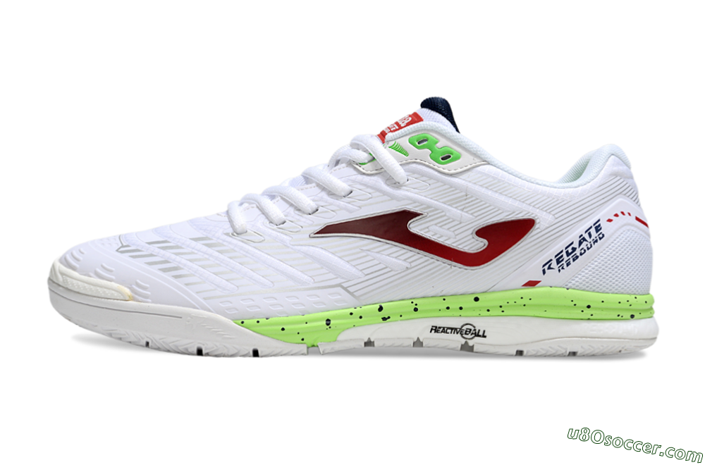 Joma Top Flex IC Indoor & Futsal Soccer Shoes - White/Red/Yellow 2